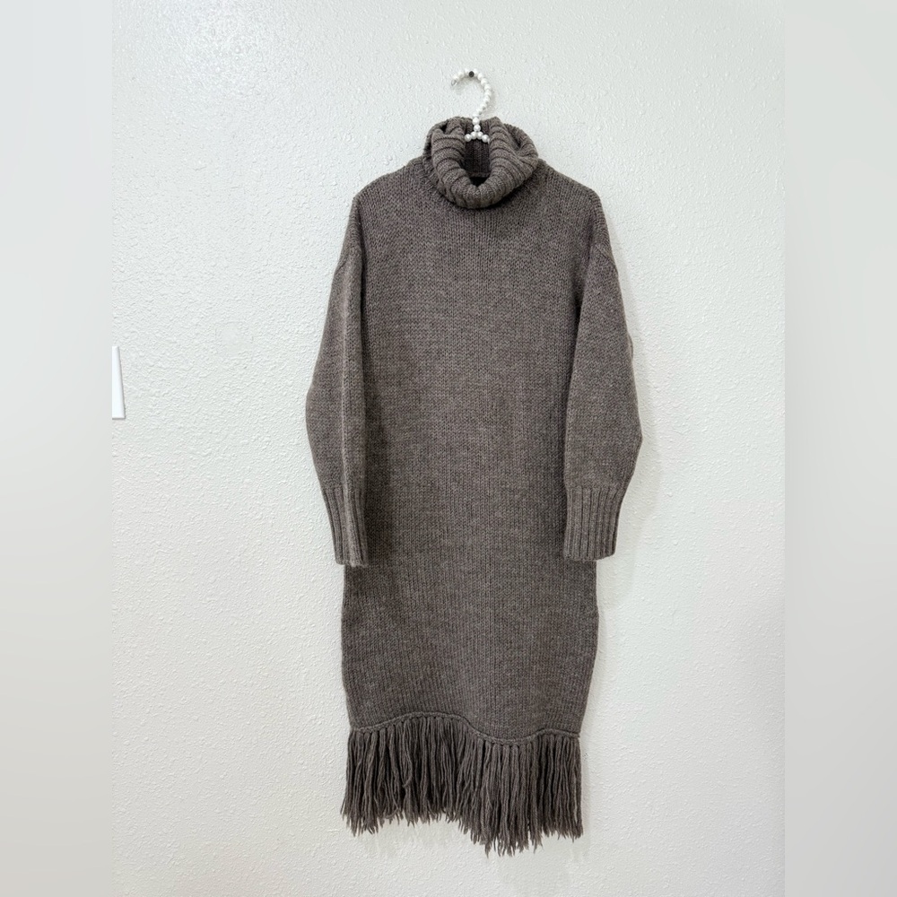 Stylish Zara 100% Wool Long Dress with Fringe Dress NWOT
Size XS-S - Picture 3 of 12